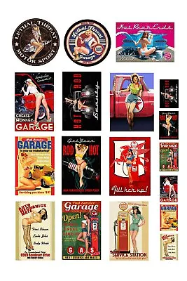 1:25 G Scale Model Garage Auto Shop Pin Up Signs Posters • $11.69