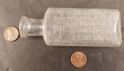 Vintage Pharmacy Druggist Bottle J. H. Field Leavenworth (KS) 101 5th Ave • $11