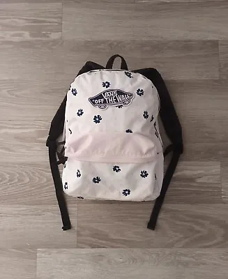 Vans Off The Wall White Floral Print Realm Backpack • £6