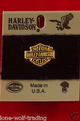 Vintage Harley Davidson Bar & Shield Pin-Gold-#H703G-P • $12