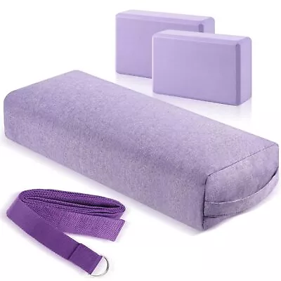 4 Pcs Yoga Bolster Pillows Yoga Blocks With Strap Set Comfortable Meditation ... • $71.89