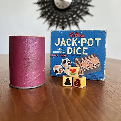 ✨Vintage 1947 Roll-Em Jack-Pot Dice Game Las Vegas • $12