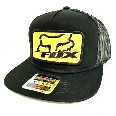 Otto Embroidered Patch Fox Racing Flat Bill Mesh Snapback Baseball Cap Hat Black • $29.99