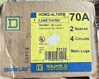 Homeline Square D Hom2-4l70rb Outdoor Main Lug 70 Amp 2 Space Load Center • $34.88