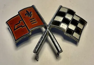 Vintage Original Corvette Cross Flags Emblem Hood Ornament • $27.50