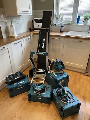 Makita 18v Plunge Saw  Rails  Planer Jigsaw Double Charger Trolly Stack • £670