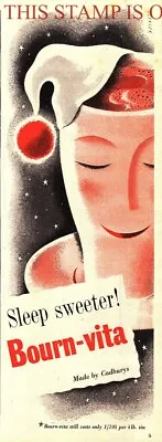 1950 Advert Cadburys BOURN-VITA Nightcap Beverage Drink Original Print AD 714Y • £2.75