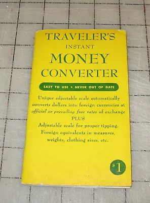 1962 TRAVELER'S INSTANT MONEY CONVERTER Booklet W/Plastic Insert Tip Insert Too • $12