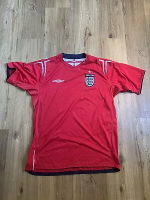 England 2004-2006 Umbro Red Away Mens Football Shirt Size M • £9.99