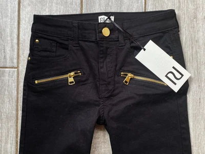 £34.99 • Buy River Island  Super Skinny Biker Jet Black Ankle Jeans Utility Zips 8 R W26 L27