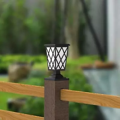 Solar Post Light Decorative Lamp Post Top LED Light For Deck Garden Fence • £14.90