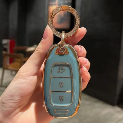 $18.99 • Buy TPU Key Cover Fob Case For Hyundai Accent Elantra Grandeur Kona I30 Ix35 Gray