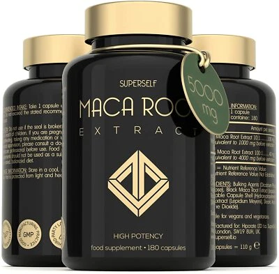 £18.90 • Buy Maca Root 5000mg - 180 Capsules - High Strength Black & Yellow Extract Tablets