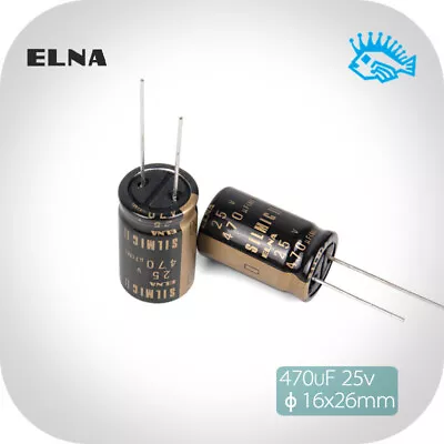 470UF/25V SILMIC II RFS Series ELNA Fever Audio Electrolytic Capacitor 16X 25mm • $4.13