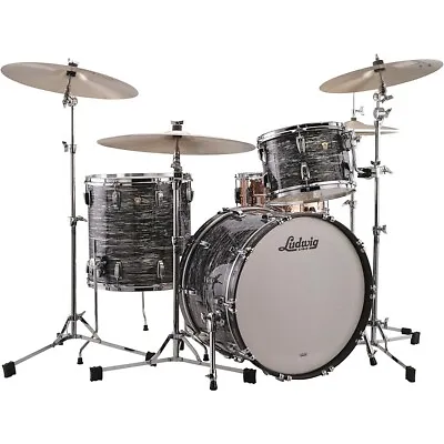 Ludwig Classic Maple 3-Piece Fab Shell Pack 22 In Bass Vintage Black Oyster Prl • $2749