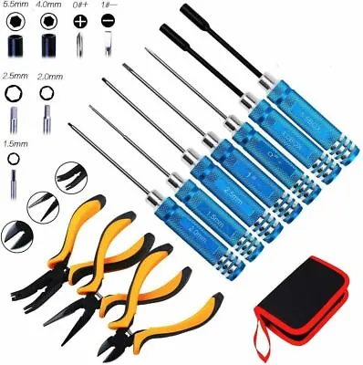 £28.99 • Buy 10 In 1 RC Tools Kit Hex Screwdrivers Pliers Tool Set Box For RC Car Accessories