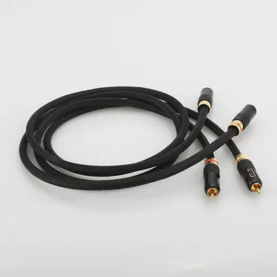 1Pair OFC Pure Copper Wire Wiht Gold Plated RCA Interconnect HiFi Audio Cable • £15.25