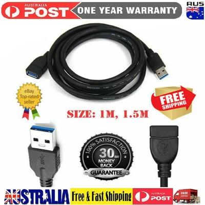 $8.95 • Buy USB 3.0 Extension Cable SuperSpeed USB3.0 Type A Male To Female Extention Cord
