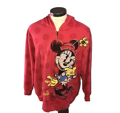 Disney  Hoodie Womens XXXL 3XL Red Minnie Mouse Graphic Zip Up • $21.50