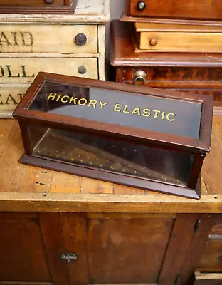 Vintage Hickory Elastic Sewing Thread Antique Store Counter Wood Display Case • $494.99