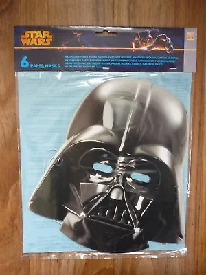 STAR WARS DARTH VADER CARDBOARD MASKS (pack Of 6) • £5.99