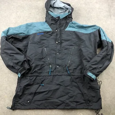 Vintage Columbia Jacket Mens 2XL Black Ski Snowboarding Anorak Pockets Hooded • $38.98