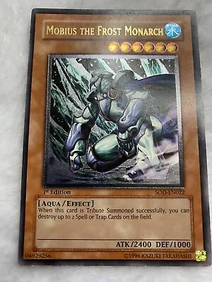 Yu-Gi-Oh Mobius The Frost Monarch 1st Edition Ultimate Rare (SOD-EN022) HP • $120