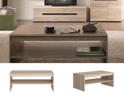 £149.95 • Buy Rectangular Coffee Table 1.1m Living Room Storage Shelf Light Oak Effect Elpasso