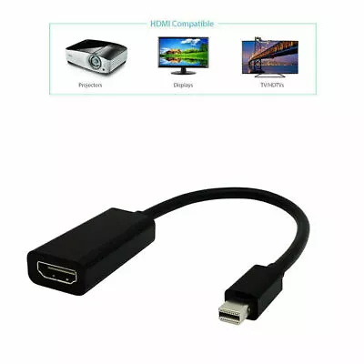 Mini DisplayPort Thunderbolt To HDMI Adapter For Microsoft Surface Pro 2 3 4 BLK • $2.34