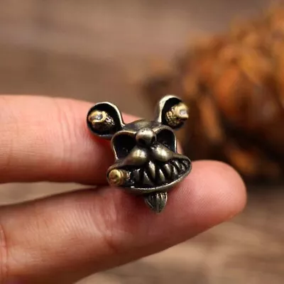 Smoking EDC Rat Skull Paracord Knife Beads Lanyard Brass DIY Pendant Bracelet • $10.99