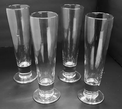 Pilsner Ale Glass Set Of 4 - Vintage - 9 1/2”  Tall  - Clear • $9.99
