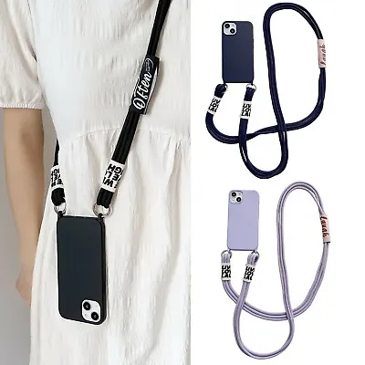 New Arrival Silicone Mobile Phone Case With Cross Shoulder Strap Neck Lanyard • £9.59