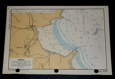 Sale BREHEC France D-Day Invasion Planning For Overlord - Vintage WW2  Map 1943 • $3.78