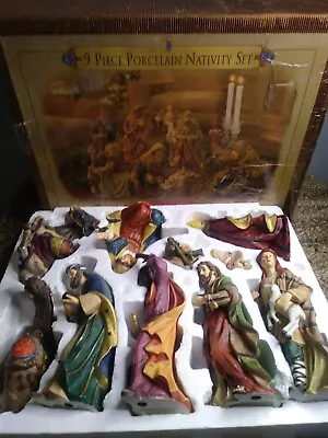 1999 Grandeur Noel Collectors Edition 9-Piece Porcelain Nativity Set In Box VG  • $79.95