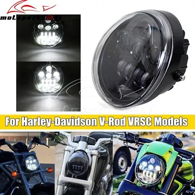 For Harley Davidson VRSC Models Die-Cast Aluminum DOT LED Headlight HI/LO Black  • $98.95