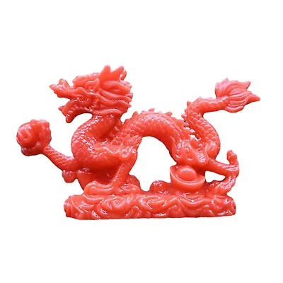 Chinese Dragon Statue Lucky Jade Color Figurine Resin Ornament Home Decor • £16.91