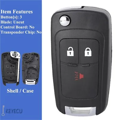 Flip Remote Key Shell Fob Case 3Btn For Chevrolet 2012 2013 2014 2015 2016 Spark • $11.61