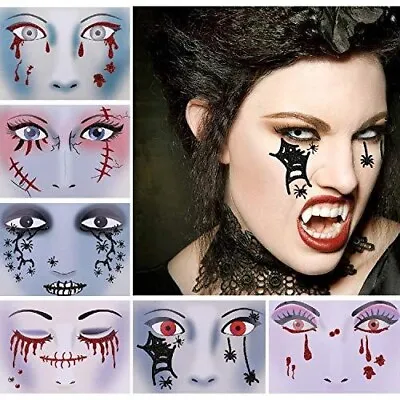 Halloween Face Gems Glitter Jewels Tattoo Body Face  Sticker Festival Rave Party • £2.99