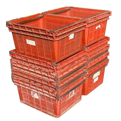 10 X Heavy Duty USED 26 Litre Stack/Nest Plastic Produce Swingbar Containers • £41.75
