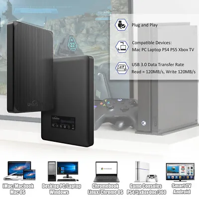 Expansion External Hard Drive 750GB 2.5  Protable Storage HDD Mac Win PC Xbox • £21.84