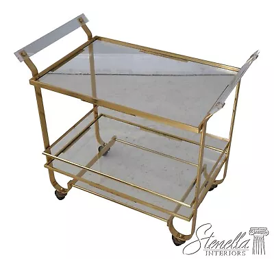 F63103EC: Modern Design Brass Tea Or Dessert Cart W. Lucite • $795