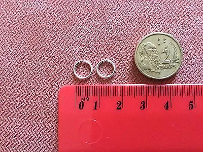 Pair Of 6mm Tiny S925 Sterling Silver 20g Seamless Nose Ear Lip Hoop Ring • $5.95
