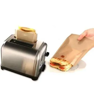 VDL Large Toast Bags Reusable Toastabags Sandwich Toastie Pockets Toasty • £2.33