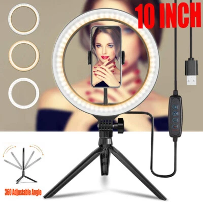 $15.99 • Buy 10  Phone Selfie LED Ring Light With Stand For Youtube Tiktok Makeup Video Live