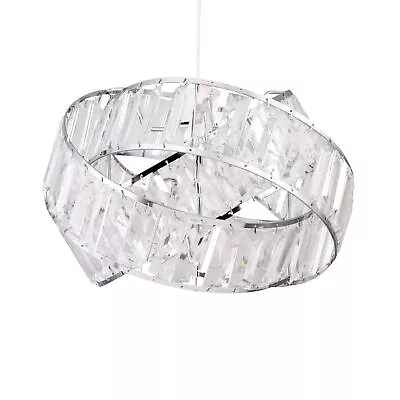 Modern Acrylic Crystal Ceiling Light Shade Pendant Layered Twist Design • £23.99