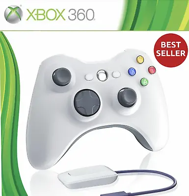 White Wireless Video Game Controller For Xbox 360 & PC Win 7 8 10 • $18.99