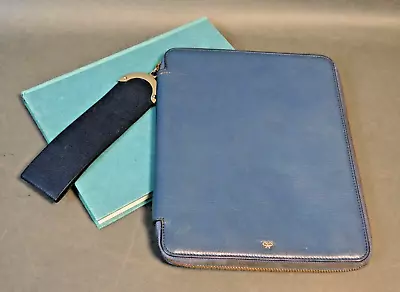 Anya Hindmarsh Seymour IPad/Tablet & Document Case Blue Leather Zipped - RTG/AG • £39.99