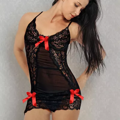 £5.07 • Buy Women Sexy Valentine Lingerie Lace Babydoll Ladies Underwear Nightwear Sleepwear