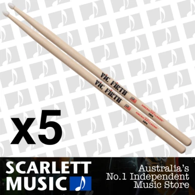$111.95 • Buy 5x Vic Firth American Classic 5BN Nylon Tip Drumsticks ( 5B / 5-B Drum Sticks )