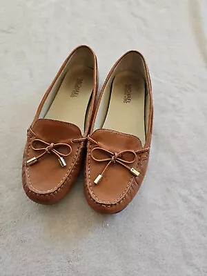 Michael Kors Women's Flat Moccasin Loafers Shoes Brown Leather Size 8M.     GWSB • $20.50